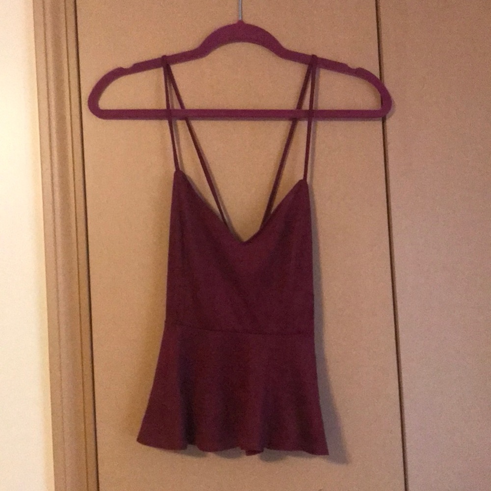 Going out red suede shirt. Size is medium